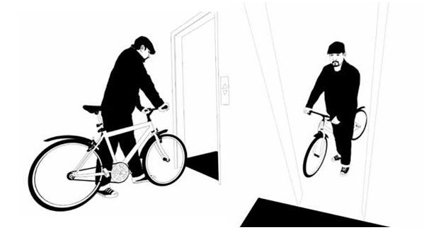 Entrar con bicicleta a un ascensor amplio